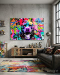 Graffiti Wall Pop Art Pitbull Dog Glass Wall Art